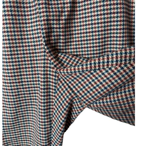 J. Jill Plus 18 Blue Red Houndstooth Pull On Cuffed Slim Straight Ankle Pants - Picture 5 of 8